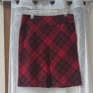 Talbots Outlet Plaid Red and Black Women's Skirt